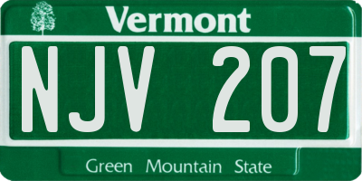 VT license plate NJV207