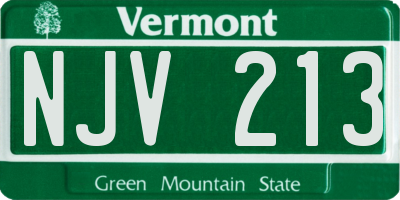 VT license plate NJV213