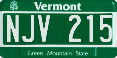 VT license plate NJV215