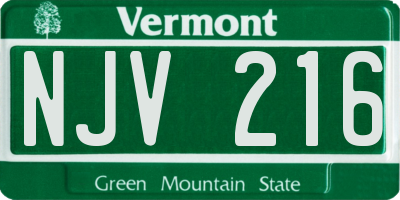 VT license plate NJV216
