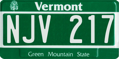 VT license plate NJV217