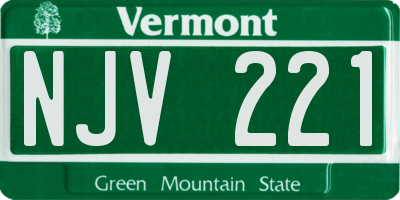 VT license plate NJV221
