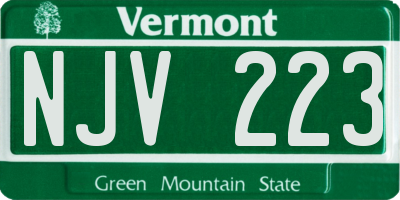 VT license plate NJV223