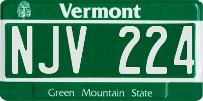 VT license plate NJV224