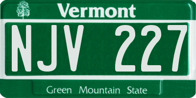 VT license plate NJV227