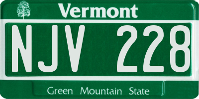 VT license plate NJV228