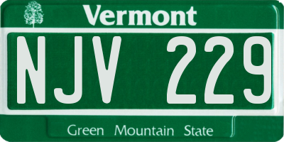 VT license plate NJV229