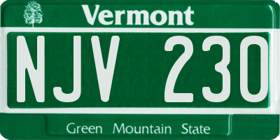 VT license plate NJV230