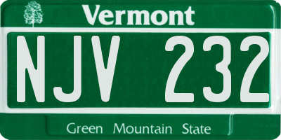 VT license plate NJV232