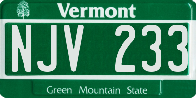VT license plate NJV233