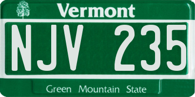 VT license plate NJV235