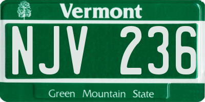 VT license plate NJV236