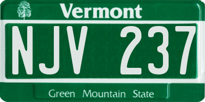 VT license plate NJV237