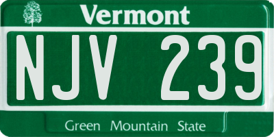 VT license plate NJV239