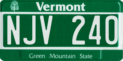 VT license plate NJV240