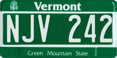 VT license plate NJV242