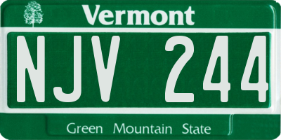 VT license plate NJV244