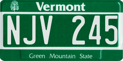 VT license plate NJV245