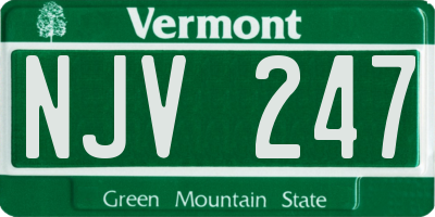 VT license plate NJV247