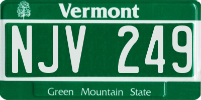 VT license plate NJV249