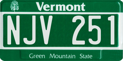 VT license plate NJV251