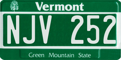 VT license plate NJV252