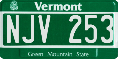 VT license plate NJV253