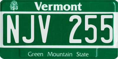 VT license plate NJV255