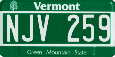 VT license plate NJV259
