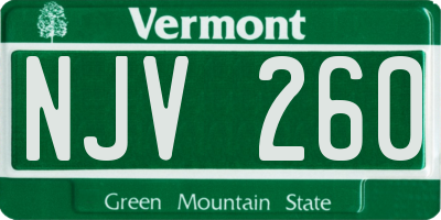 VT license plate NJV260