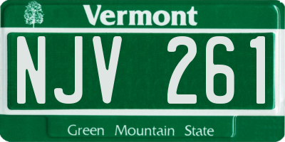 VT license plate NJV261
