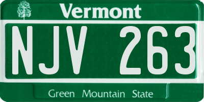 VT license plate NJV263
