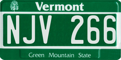 VT license plate NJV266