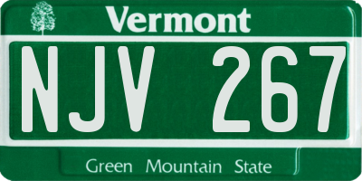 VT license plate NJV267