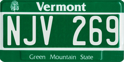 VT license plate NJV269