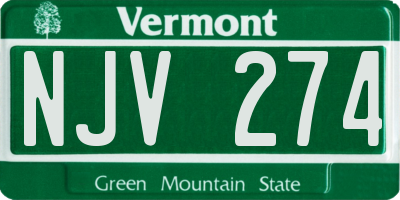 VT license plate NJV274