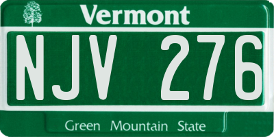 VT license plate NJV276