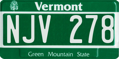 VT license plate NJV278