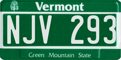 VT license plate NJV293