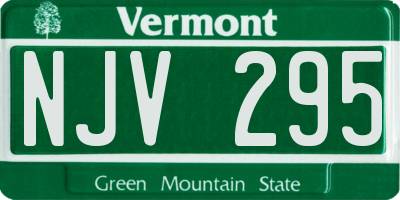 VT license plate NJV295