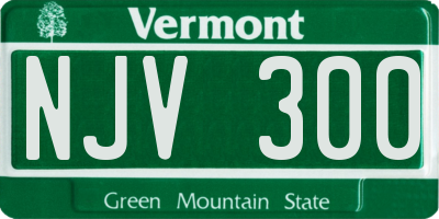 VT license plate NJV300