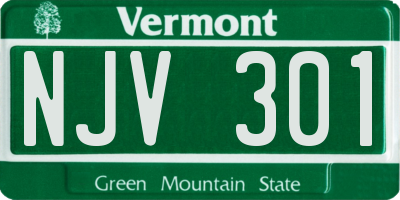 VT license plate NJV301