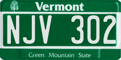VT license plate NJV302