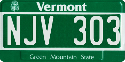 VT license plate NJV303