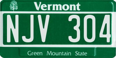 VT license plate NJV304
