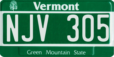 VT license plate NJV305