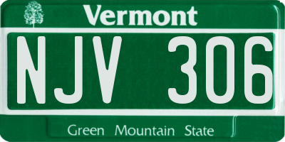 VT license plate NJV306