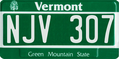 VT license plate NJV307