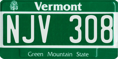 VT license plate NJV308