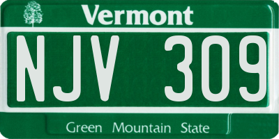 VT license plate NJV309